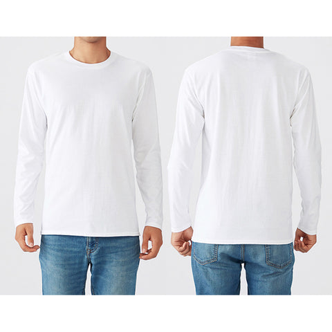 180g fashion round neck men pullover t-shirt name brand men's long sleeve customized shirt