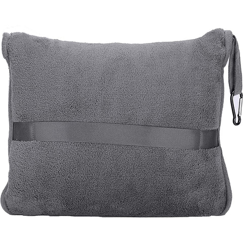 Premium Soft Travel Blanket Pillow Airplane Flight Blanket in Soft Bag with Hand Luggage Clip