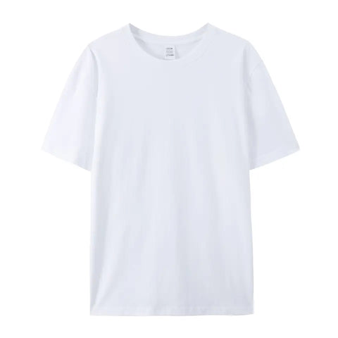 High Quality Stock Pure Color 100 % Cotton Men T Shirts Summer Round Neck Custom Shirts Clothes