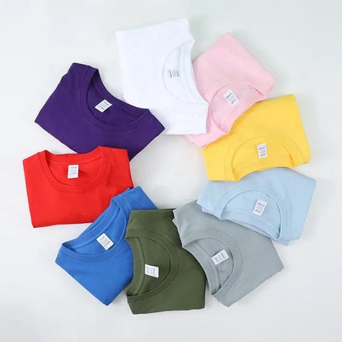 High Quality Stock Pure Color 100 % Cotton Men T Shirts Summer Round Neck Custom Shirts Clothes