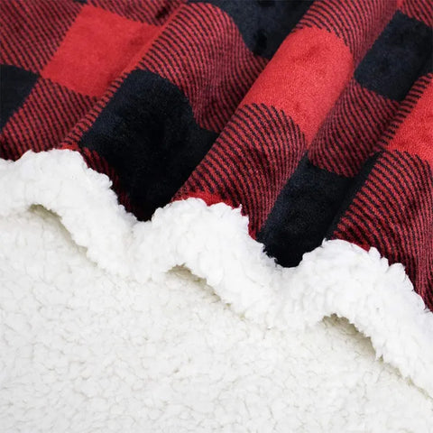 Plaid super soft custom printing sublimation blanket sherpa flannel fleece blanket