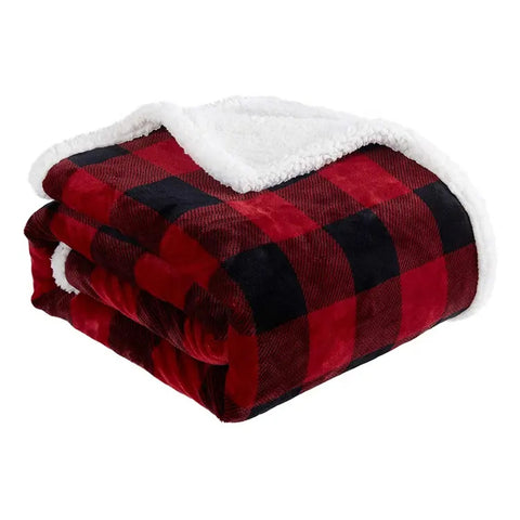 Plaid super soft custom printing sublimation blanket sherpa flannel fleece blanket