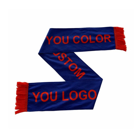Custom logo Scarves 100% Polyester/Knitted Polyester/Satin/Fleece Embroidery Football Scarf